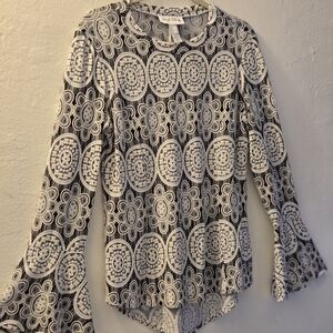 Joseph Ribkoff Black and White Floral Blouse